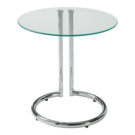 Mesa de apoio Ylivieska redonda vidrometal 46xØ45 cm - Transparente en.casa