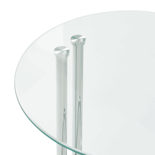 Mesa de apoio Ylivieska redonda vidrometal 46xØ45 cm - Transparente en.casa