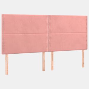 vidaXL Cabeceira Rosa 160x5x118128 cm Veludo