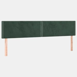 vidaXL Cabeceira de cama 2 pcs veludo 100x5x7888 cm verde-escuro