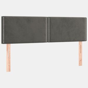 vidaXL Cabeceira de cama 2 pcs veludo 72x5x7888 cm cinzento-escuro