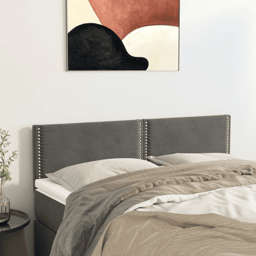 vidaXL Cabeceira de cama 2 pcs veludo 72x5x7888 cm cinzento-escuro vidaXL Cabeceira de cama 2 pcs veludo 72x5x7888 cm cinzento-escuro