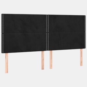 vidaXL Cabeceira Preta 200x5x118128 cm Veludo