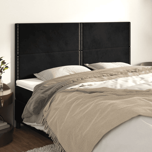 vidaXL Cabeceira Preta 200x5x118128 cm Veludo