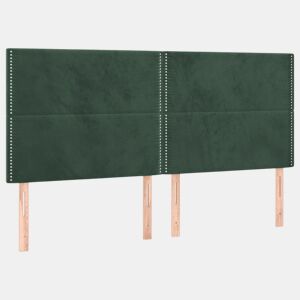 vidaXL Cabeceira Verde Escuro 200x5x118128 cm Veludo