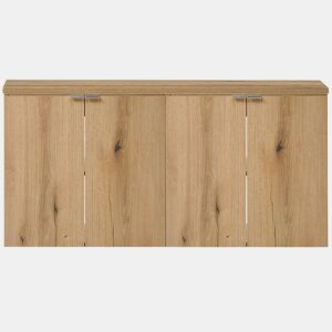 Conjunto de 2 móveis de casa de banho Newport com portas 120x60x40 cm - efeito carvalho en.casa