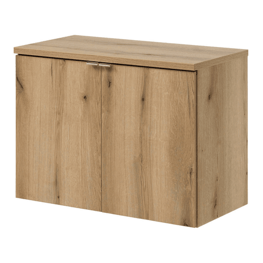 Móvel de casa de banho suspenso Newport com 2 portas 80x60x40 cm - Efeito carvalho en.casa