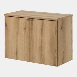 Móvel de casa de banho suspenso Newport com 2 portas 80x60x40 cm - Efeito carvalho en.casa