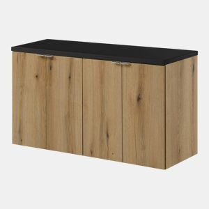 Conjunto de 2 móveis Newport com portas 100x60x40 cm - Efeito carvalhopreto en.casa