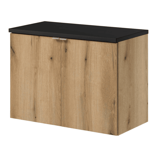 Móvel de casa de banho suspenso Newport com 2 portas 80x60x40 cm - Efeito carvalhopreto en.casa