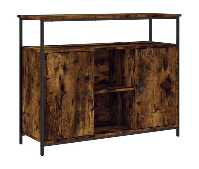 Vidaxl aparador de madera de ingeniería roble ahumado 100x35x80 cm
