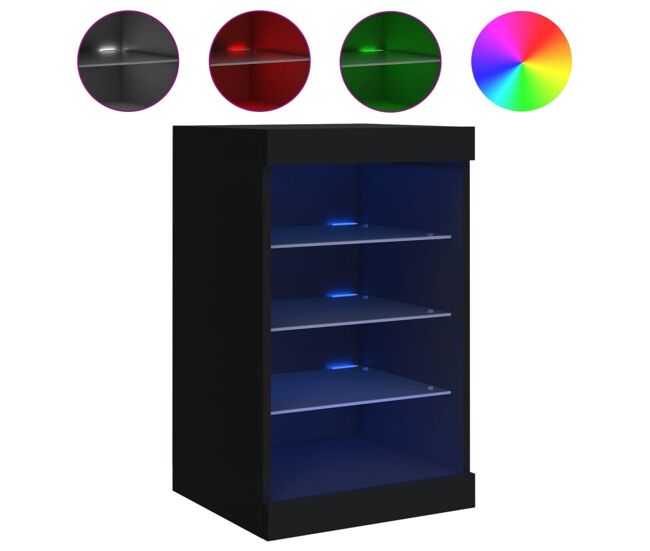 Vidaxl aparador con luces led negro 41x37x67 cm