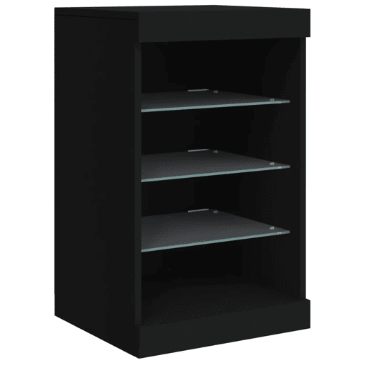vidaXL Aparador com luzes LED 41x37x67 cm preto