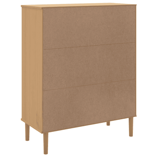 vidaXL Móvel alto SENJA aspeto vime 90x40x112 cm pinho maciço castanho