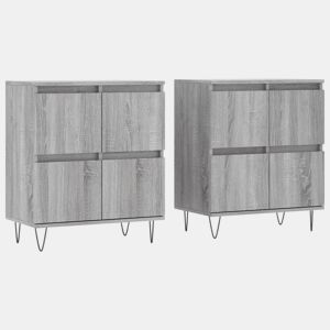 vidaXL Aparadores 2 pcs derivados de madeira cinzento sonoma