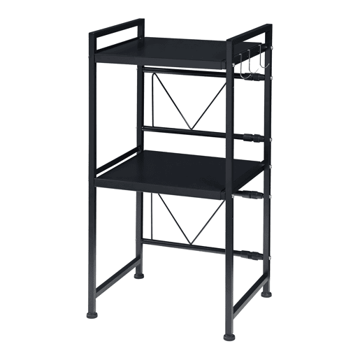 Suporte para micro-ondas Sorsele com 2 prateleiras metálicas 79x40-63x32cm - Preto en.casa
