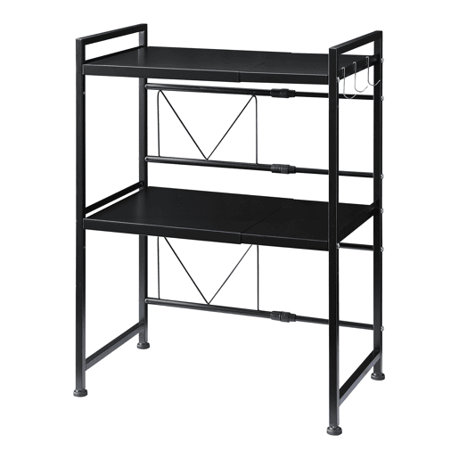 Suporte para micro-ondas Sorsele com 2 prateleiras metálicas 79x40-63x32cm - Preto en.casa