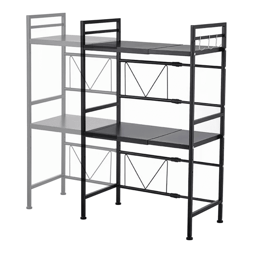 Suporte para micro-ondas Sorsele com 2 prateleiras metálicas 79x40-63x32cm - Preto en.casa