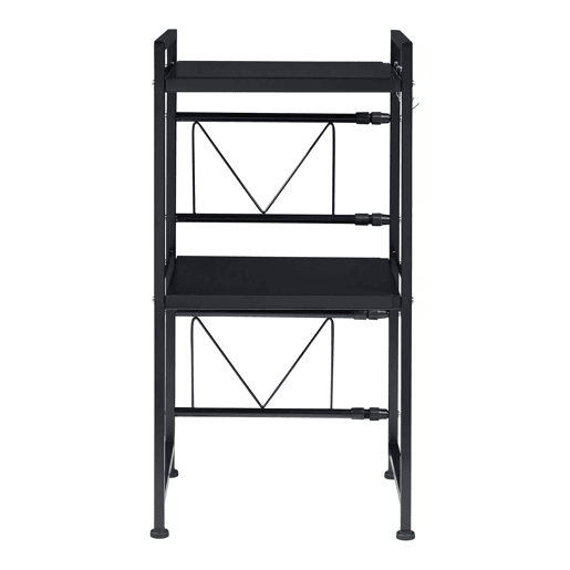 Suporte para micro-ondas Sorsele com 2 prateleiras metálicas 79x40-63x32cm - Preto en.casa