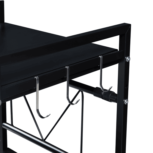 Suporte para micro-ondas Sorsele com 2 prateleiras metálicas 79x40-63x32cm - Preto en.casa