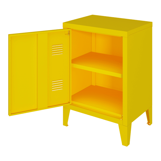 Mesa de cabeceira de aço Inari com pega direita 57x40x30 cm - Amarelo en.casa
