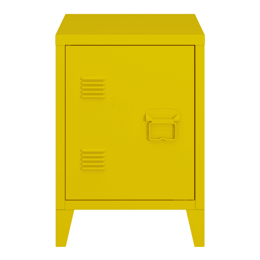 Mesa de cabeceira de aço Inari com pega direita 57x40x30 cm - Amarelo en.casa