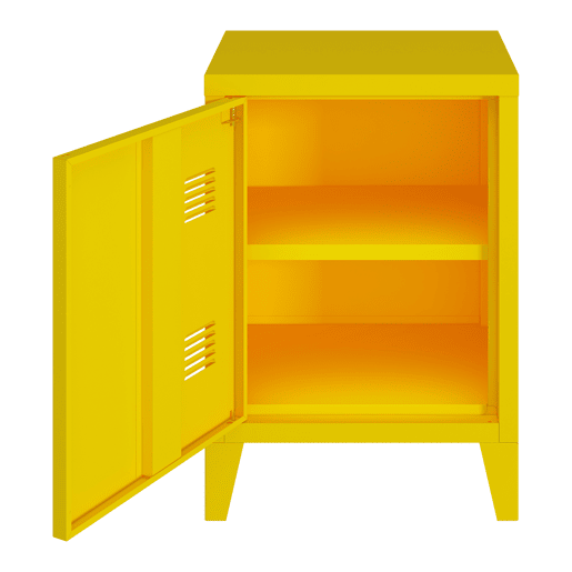 Mesa de cabeceira de aço Inari com pega direita 57x40x30 cm - Amarelo en.casa