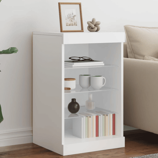 vidaXL Aparador com luzes LED 41x37x67 cm branco vidaXL Aparador com luzes LED 41x37x67 cm branco