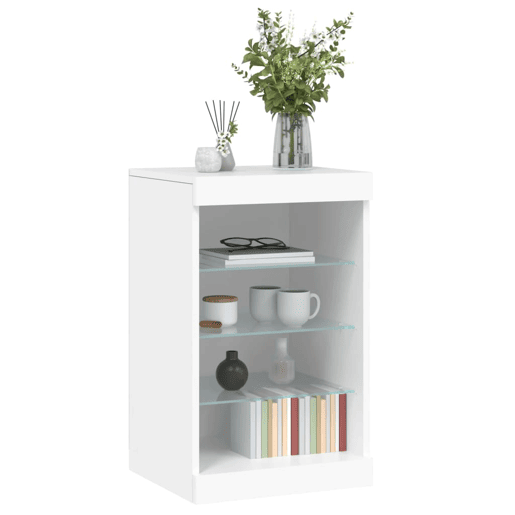 vidaXL Aparador com luzes LED 41x37x67 cm branco vidaXL Aparador com luzes LED 41x37x67 cm branco