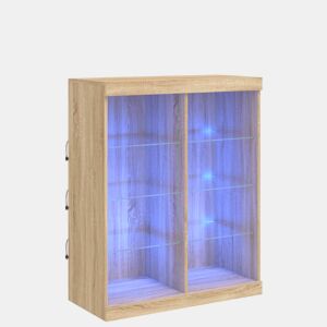 vidaXL Aparador com luzes LED 81x37x100 cm carvalho sonoma
