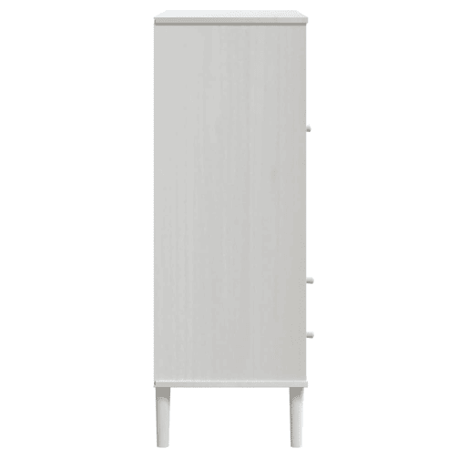 vidaXL Móvel alto SENJA aspeto vime 90x40x112 cm pinho maciço branco