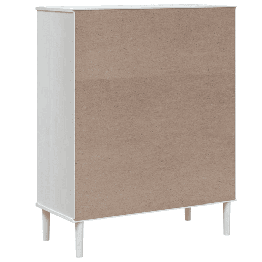 vidaXL Móvel alto SENJA aspeto vime 90x40x112 cm pinho maciço branco