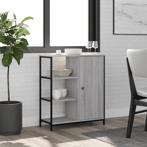 vidaXL Aparador 70x30x80 cm derivados de madeira cinzento sonoma