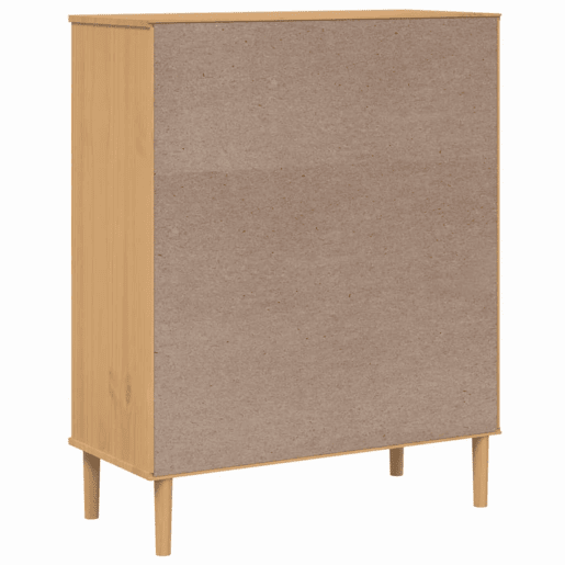 vidaXL Móvel alto SENJA aspeto vime 90x40x112 cm pinho maciço castanho