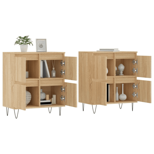 vidaXL Aparadores 2 pcs derivados de madeira carvalho sonoma