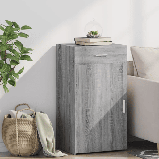 vidaXL Aparador 50x42,5x93 cm derivados de madeira cinzento sonoma
