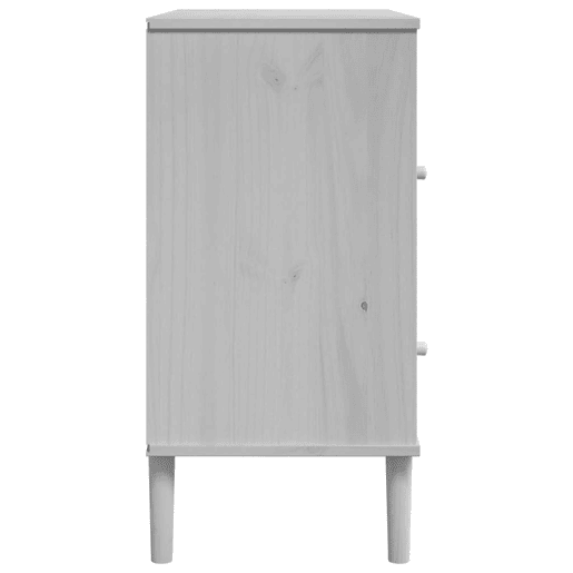vidaXL Aparador SENJA aspeto de vime 80x40x80 cm pinho maciço branco
