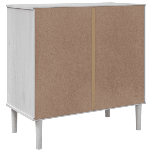 vidaXL Aparador SENJA aspeto de vime 80x40x80 cm pinho maciço branco