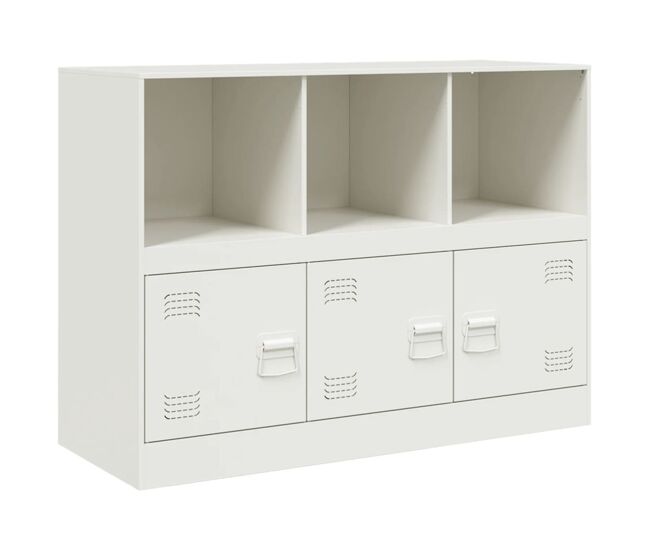Vidaxl aparador de acero blanco 99x39x73 cm