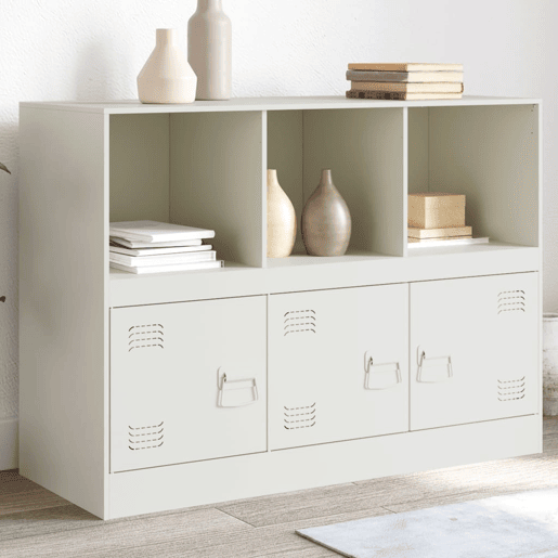 vidaXL Aparador 99x39x73 cm aço branco