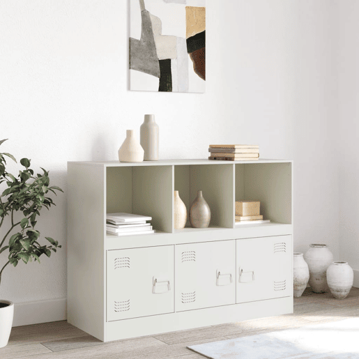 vidaXL Aparador 99x39x73 cm aço branco