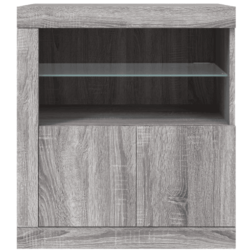 vidaXL Aparador com luzes LED 60,5x37x67 cm cinzento sonoma
