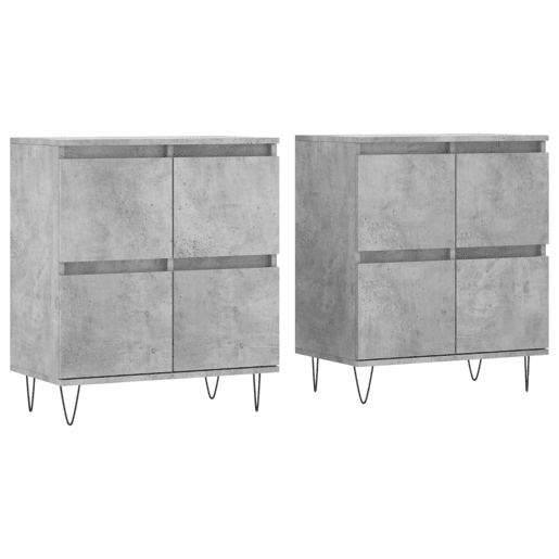 vidaXL Aparadores 2 pcs derivados de madeira cinzento cimento vidaXL Aparadores 2 pcs derivados de madeira cinzento cimento