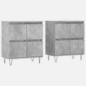 vidaXL Aparadores 2 pcs derivados de madeira cinzento cimento