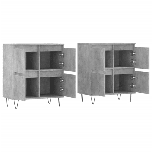 vidaXL Aparadores 2 pcs derivados de madeira cinzento cimento vidaXL Aparadores 2 pcs derivados de madeira cinzento cimento