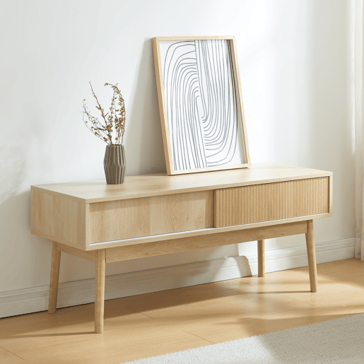 Armário TV Landskrona com 2 portas de correr MDF 115x40x48 cm - Carvalho en.casa