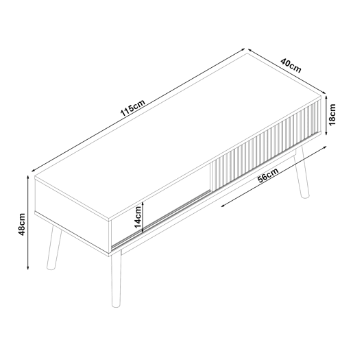 Armário TV Landskrona com 2 portas de correr MDF 115x40x48 cm - Carvalho en.casa