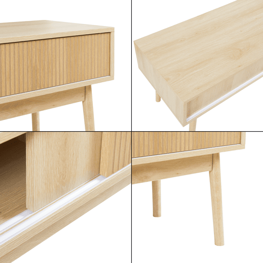 Armário TV Landskrona com 2 portas de correr MDF 115x40x48 cm - Carvalho en.casa