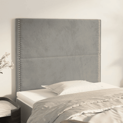 vidaXL Cabeceira Cinza Claro 100x5x118128 cm Veludo