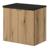Móvel de casa de banho suspenso Newport com 2 portas 60x60x40 cm - Efeito carvalhopreto en.casa